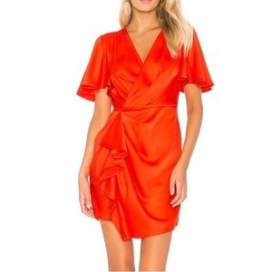 C/Meo Collective No Less Mini Dress in Tangerine